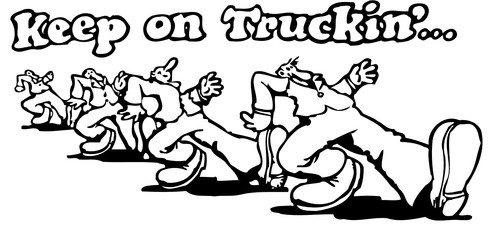 Keep truckin retro - keep, sticker