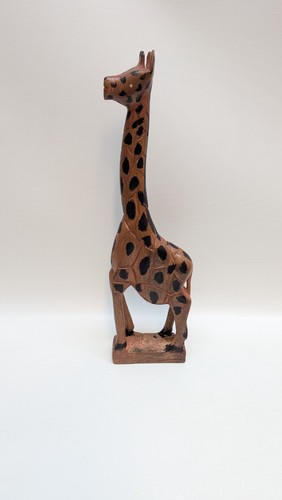 Wooden hand carved giraffe - wooden,