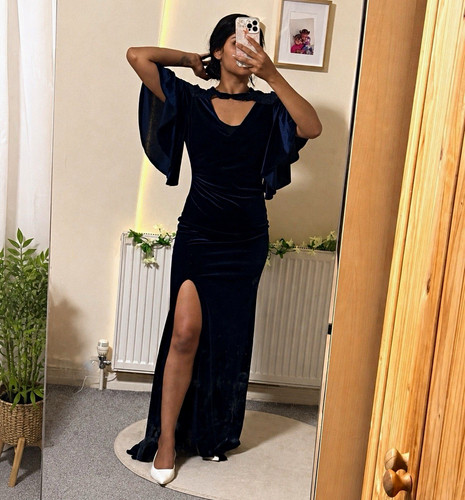 Tfnc london navy velvet lace - london,