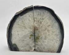 Geode Bookends whites greens