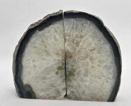 Geode bookends whites - bookends,