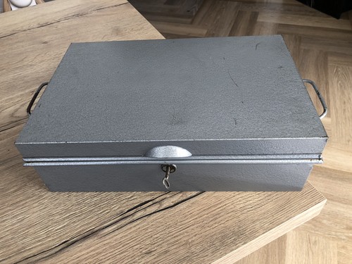 Vintage large grey metal - metal, cash