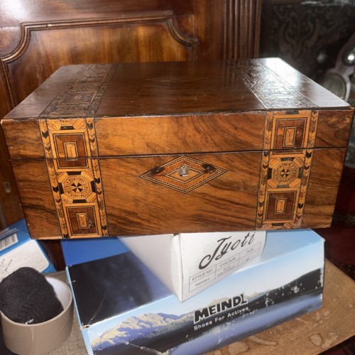 Victorian walnut box with - victorian,