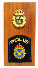 Obsolete International Police Association Wall Plaque  Police Badges of Sweden