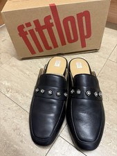 Fitflop UK 6 Delicato Crystal Cluster Soft Leather Mules Clog Slip On Sandals