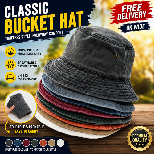 Unisex washed cotton bucket - unisex,