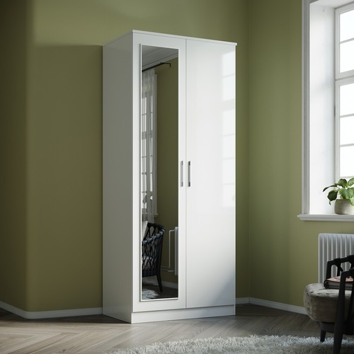 Door wardrobe with mirror - with,