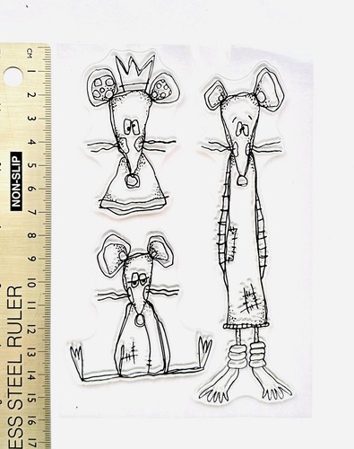 Clear rubber stamp mouse - rubber,