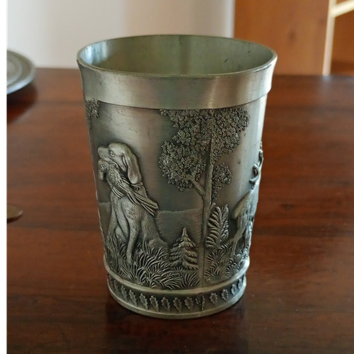 Olive pewter goblet - olive, west