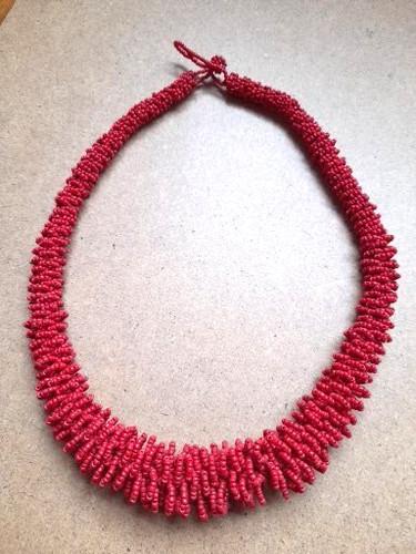 Chunky coral red seed - coral,