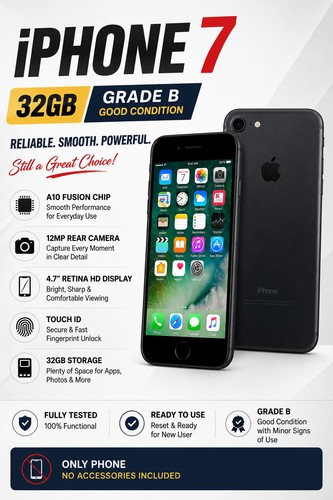 Apple iphone 32gb black - 7,