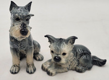 Goebel Dog Schnauzer Fox Terrier, Grey Schnauzer Dog West Germany - SIGNED!!!