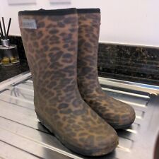 EN FANT Leopard Print shearling lined Insulated Boots Wellies girls size 11 /29