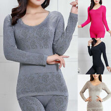 Women Thermal Underwear Suit Long Johns Ultra-Soft Base Layer Top Bottom Set