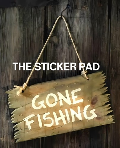 Vinyl sticker gone - gone, fishing