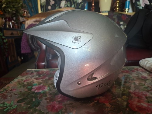 Silver trials helmet