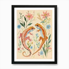 Folksy Floral Animal Drawing