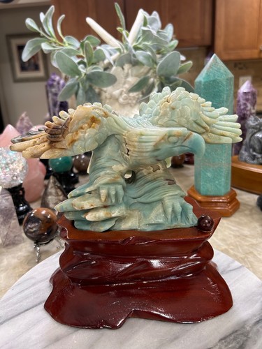 Amazonite eagle hand - amazonite, on
