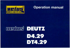 Vetus Deutz engine owners manual handbook - DT4.29 / DT4.29