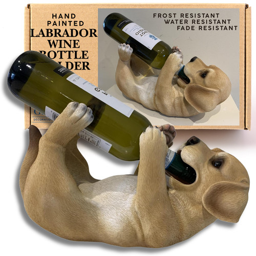 Yellow labrador wine bottle - wine,