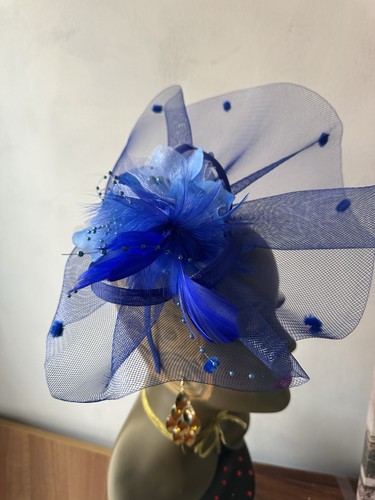 Blue fascinator wedding - blue, races