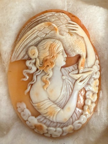 Antique carved shell cameo - antique,