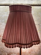 Large vintage French chiffon pleated old rose pink lampshade