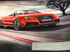 Audi RS5 Cabriolet Price And Spec Guide Car Sales Info Brochure January 2014