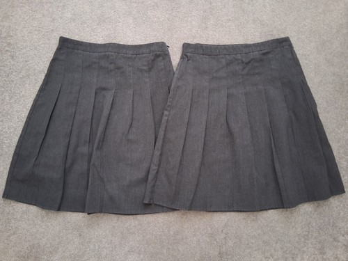 Grey pleated school - school, skirts