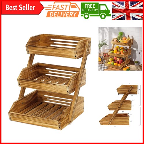 Tier wooden fruit basket - fruit,