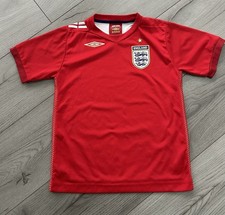 England Football Shirt Kids Age 6-7 Red Away Kit Umbro 2006 2007 2008 Jersey