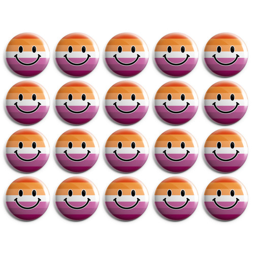 20x lesbian pride flag - lesbian, smiley