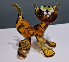 Glass Cat Figurine Blown