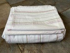 Jasper Conran White Super King Duvet Cover Cotton, retro stripes in pink & green