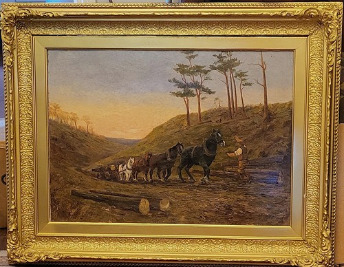 Large antique oil - a,