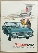 SINGER Vogue Four Door Saloon Car Sales Brochure 1969 Ref 8053/H