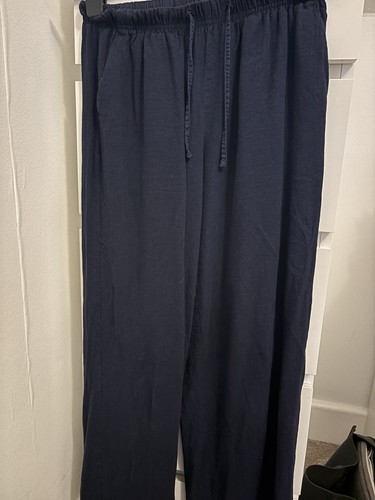 Bershka navy linen - , trousers