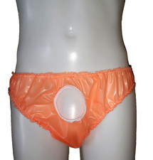 Latex Open Crotch Panties Knickers Rubber Underwear Open Front Sissy BDSM AOE