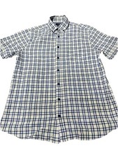 LC Waikiki Men’s Short Sleeve Check Shirt – Blue & White – Size S – Normal Fit
