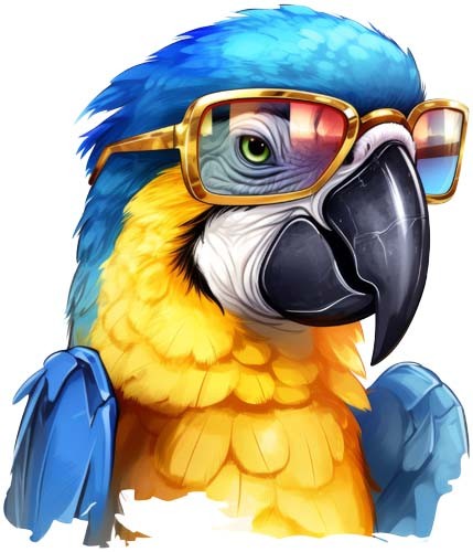 Blue gold macaw parrot - blue,