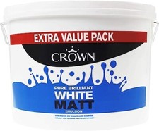 CROWN Matt Emulsion Paint Pure Brilliant White 7.5L