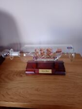 Mayflower Hand Blown Glass Ship in a Bottle ‘The Mary Rose’ on Wooden Stand