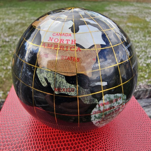 Gemstone globe paperweight - gemstone,