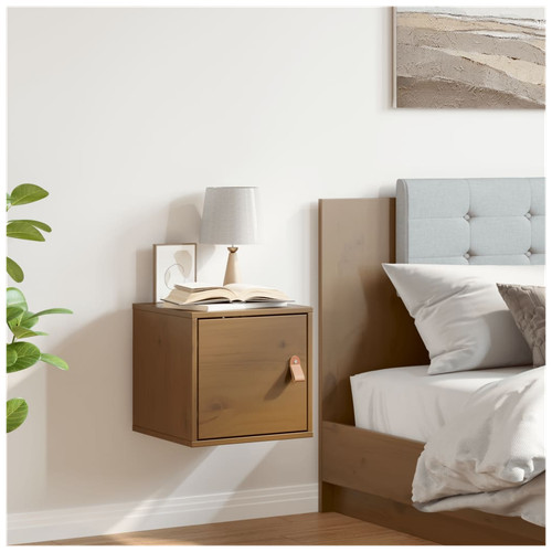 Wall cabinet honey brown solid - brown,
