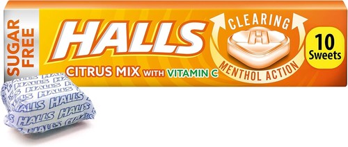 Halls sugar free citrus - x,