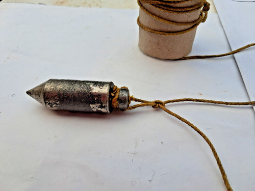 Vintage plumb bob and line - plumb,