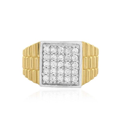 10k solid yellow gold - gold, cz