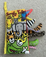 Jellycat Jungly Tails Safari Animals  Soft Fabric Activity Sensory Baby Book