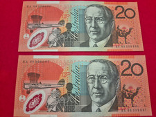 Australian 2008 2 x $20 notes