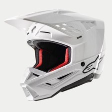 Alpinestars 2026 Supertech SM5 Solid White Gloss Motocross Helmet MX Quad Enduro